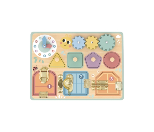 TOOKY TOY Tablica Manipulacyjna Zamki Zębatki Sorter Zegar