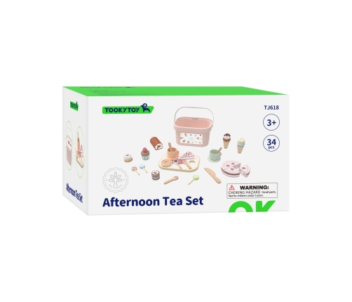 TOOKY TOY Sweet Cake Drewniany Zestaw Słodkości w Pudełku Cukiernia Lodziarnia