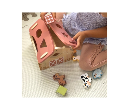 TOOKY TOY Farma Sorter Drewniany Zwierzęta Kształty