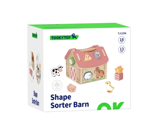 TOOKY TOY Farma Sorter Drewniany Zwierzęta Kształty
