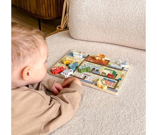 TOOKY TOY Labirynt Drewniany Pojazdy Układanka