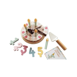 TOOKY TOY Drewniany Tort Urodzinowy ze Świeczkami Rzepy TOOKY TOY Drewniany Tort Urodzinowy ze Świeczkami Rzepy