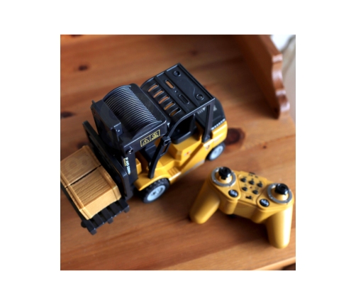 WOOPIE Zdalnie Sterowany Wózek Widłowy 2w1 Dźwig RC - Skala 1:24