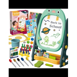 WOOPIE Dwustronna Tablica Magnetyczna do Rysowania i Nauki Liczb oraz Liter 56 el.