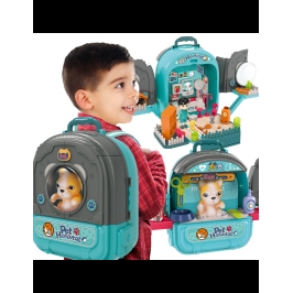 WOOPIE Zestaw Małego Weterynarza 3w1 Domek w Plecaku Piesek