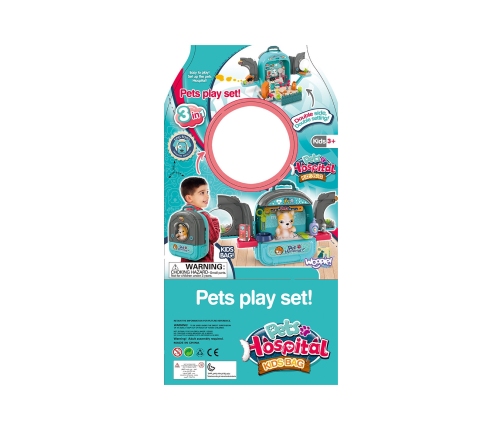 WOOPIE Zestaw Małego Weterynarza 3w1 Domek w Plecaku Piesek