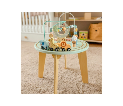 TOOKY TOY Drewniany Stół Aktywności Montessori Pętla Motoryczna