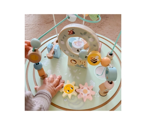 TOOKY TOY Drewniany Stół Aktywności Montessori Pętla Motoryczna