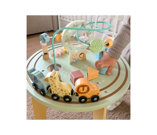 TOOKY TOY Drewniany Stół Aktywności Montessori Pętla Motoryczna