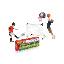 WOOPIE Zestaw 2w1 Koszykówka Bramka do Piłki Nożnej+ Piłki