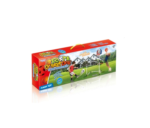 WOOPIE Zestaw 2w1 Koszykówka Bramka do Piłki Nożnej+ Piłki