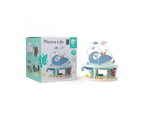 CLASSIC WORLD Drewniany Edukacyjny Labirynt Przeplatanka Życie Morskie 18m+