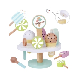 TOOKY TOY Drewniane Lody Magnetyczne na Stojaku TOOKY TOY Drewniane Lody Magnetyczne na Stojaku