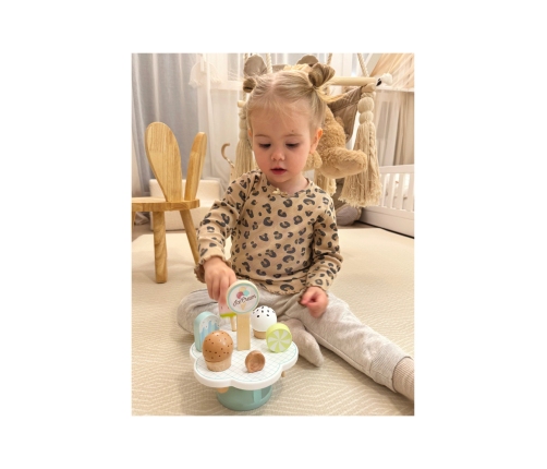 TOOKY TOY Drewniane Lody Magnetyczne na Stojaku