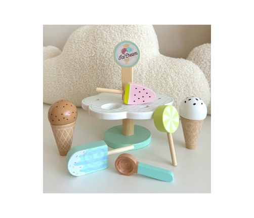 TOOKY TOY Drewniane Lody Magnetyczne na Stojaku