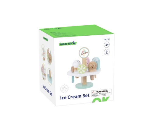 TOOKY TOY Drewniane Lody Magnetyczne na Stojaku