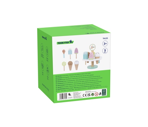 TOOKY TOY Drewniane Lody Magnetyczne na Stojaku