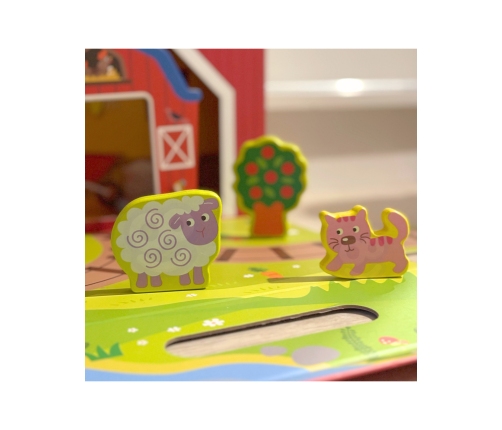 TOOKY TOY Drewniana Farma w Walizce Figurki Pojazdy