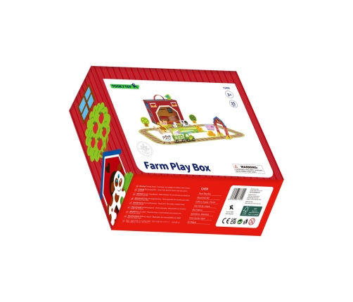 TOOKY TOY Drewniana Farma w Walizce Figurki Pojazdy