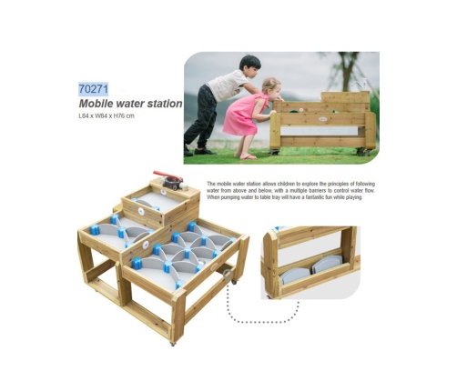 CLASSIC WORLD EDU Drewniany Stolik Wodny XL Tor Droga Wody z Tamami