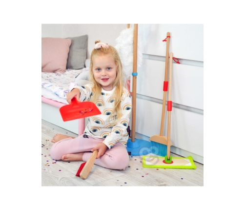 TOOKY TOY Drewniany Zestaw do Sprzątania dla Dzieci 6 el.