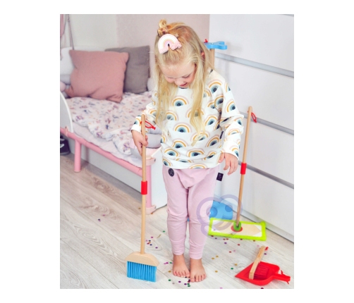 TOOKY TOY Drewniany Zestaw do Sprzątania dla Dzieci 6 el.