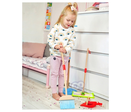 TOOKY TOY Drewniany Zestaw do Sprzątania dla Dzieci 6 el.