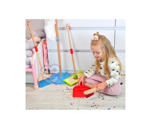 TOOKY TOY Drewniany Zestaw do Sprzątania dla Dzieci 6 el.
