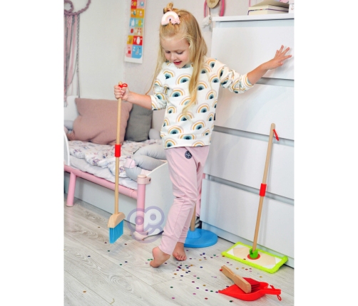 TOOKY TOY Drewniany Zestaw do Sprzątania dla Dzieci 6 el.
