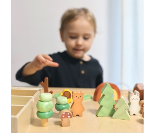 TOOKY TOY Zestaw Leśny Układanka w Stosy Klocki Figurki