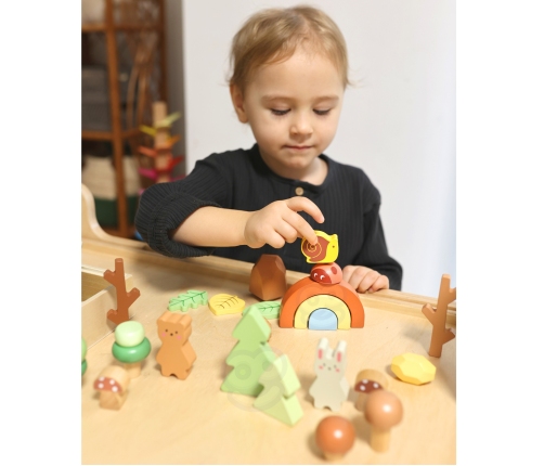 TOOKY TOY Zestaw Leśny Układanka w Stosy Klocki Figurki