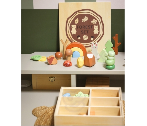 TOOKY TOY Zestaw Leśny Układanka w Stosy Klocki Figurki