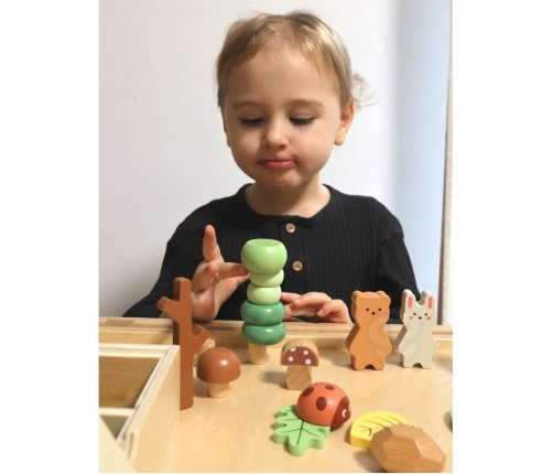 TOOKY TOY Zestaw Leśny Układanka w Stosy Klocki Figurki