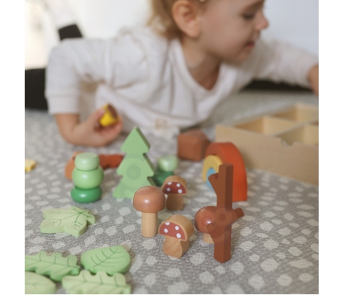 TOOKY TOY Zestaw Leśny Układanka w Stosy Klocki Figurki