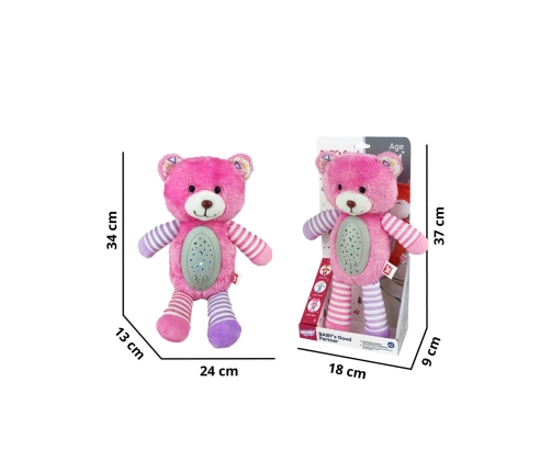 WOOPIE BABY Przytulanka Usypiacz Projektor 2w1 Różowy Miś - 10 Kołysanek