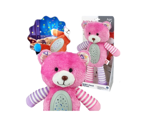 WOOPIE BABY Przytulanka Usypiacz Projektor 2w1 Różowy Miś - 10 Kołysanek