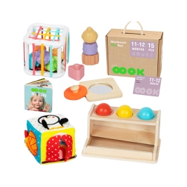 TOOKY TOY Box Pudełko XXL Montessori Edukacyjne 5w1 Sensoryczne 11-12 Mies