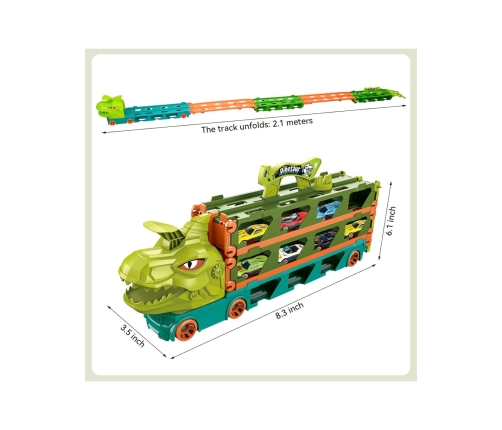 WOOPIE Zabawkowa Ciężarówka Dinozaur Tor 2,1 m dla Samochodzików