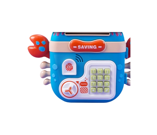 WOOPIE Elektroniczna Skarbonka Sejf Bankomat na Pin Kod Dostępu Krab Plecak Niebieski