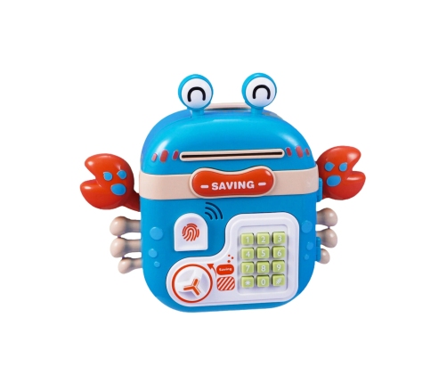 WOOPIE Elektroniczna Skarbonka Sejf Bankomat na Pin Kod Dostępu Krab Plecak Niebieski