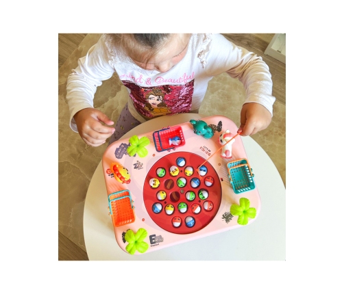 WOOPIE Gra Zręcznościowa Łowienie Ryb Interaktywny Stolik Różowy