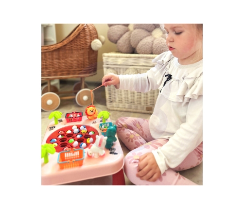 WOOPIE Gra Zręcznościowa Łowienie Ryb Interaktywny Stolik Różowy