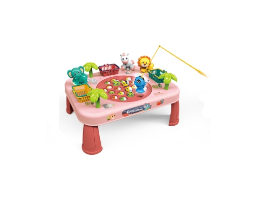 WOOPIE Gra Zręcznościowa Łowienie Ryb Interaktywny Stolik Różowy