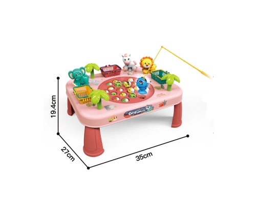 WOOPIE Gra Zręcznościowa Łowienie Ryb Interaktywny Stolik Różowy