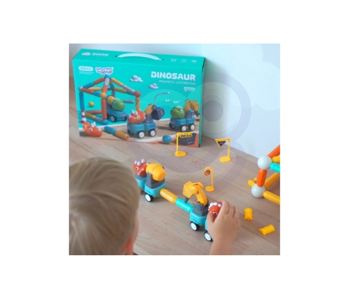 WOOPIE Klocki Magnetyczne Dinozaury Konstrukcyjne 84 el.