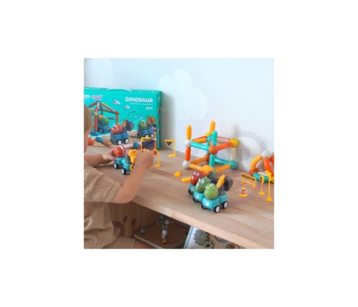 WOOPIE Klocki Magnetyczne Dinozaury Konstrukcyjne 84 el.