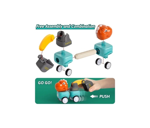 WOOPIE Klocki Magnetyczne Dinozaury Konstrukcyjne 84 el.