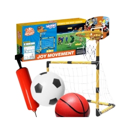 WOOPIE Zestaw 2w1 koszykówka Bramka do Piłki Nożnej + Piłki i Pompka