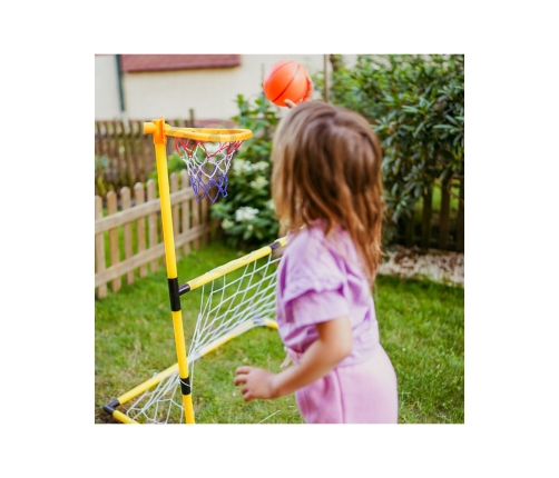 WOOPIE Zestaw 2w1 koszykówka Bramka do Piłki Nożnej + Piłki i Pompka