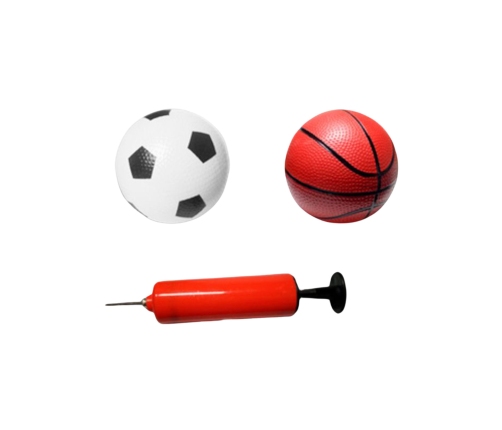 WOOPIE Zestaw 2w1 koszykówka Bramka do Piłki Nożnej + Piłki i Pompka